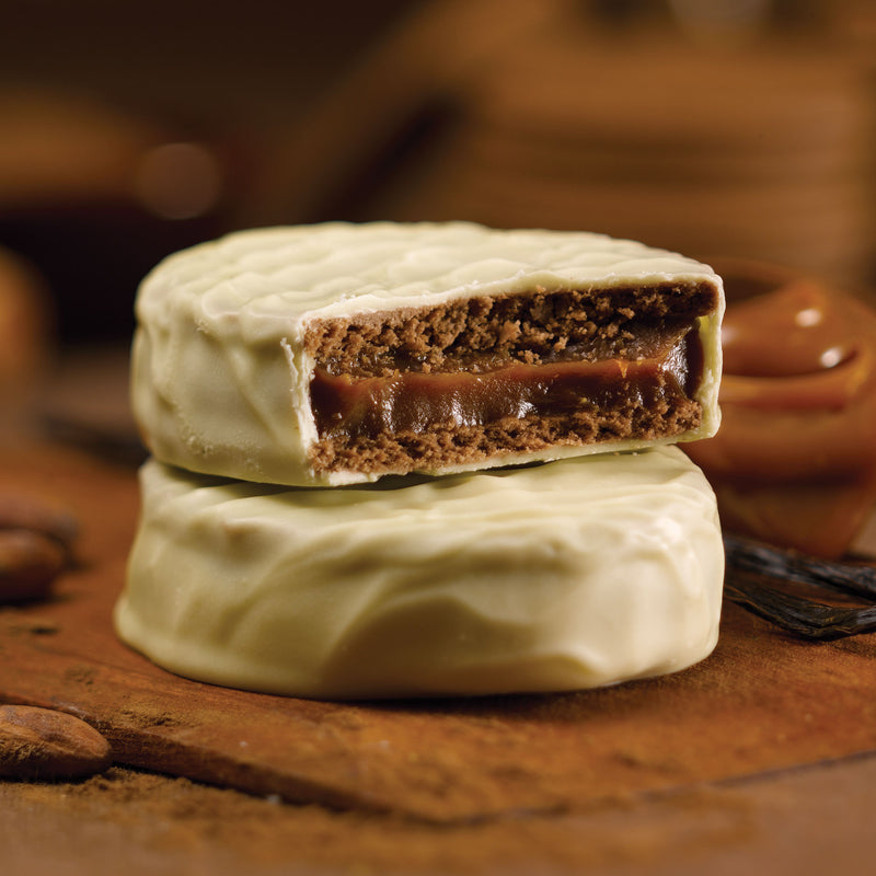 Alfajor Chocolate Blanco Flow Pack – Estuche 12 U.